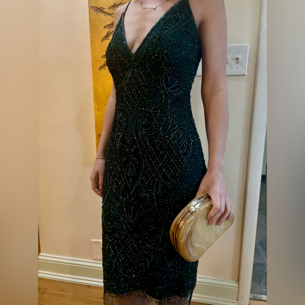 Gianni Bini Emerald Beaded Gown